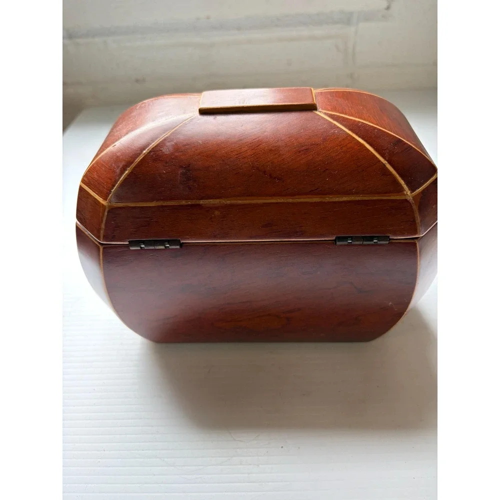 Bombay Company Octagon-Shaped Wooden Jewelry Box Black Velvet Interior No Key